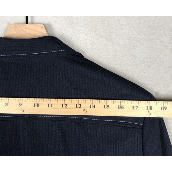 VTG MONTGOMERY WARD Jacket Sz L (42") Blue Pointy Collar USA 70s Pockets Button - Picture 13 of 16